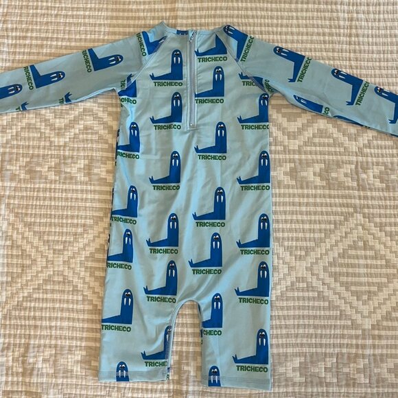 Hugo Loves Tiki Blue Walrus Full Length Rash Guard, Kids Size 8T - Picture 2 of 4